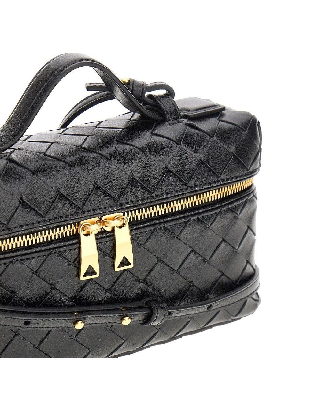 Bottega Veneta Black Leather 'Bang Bang' Vanity Case Bag