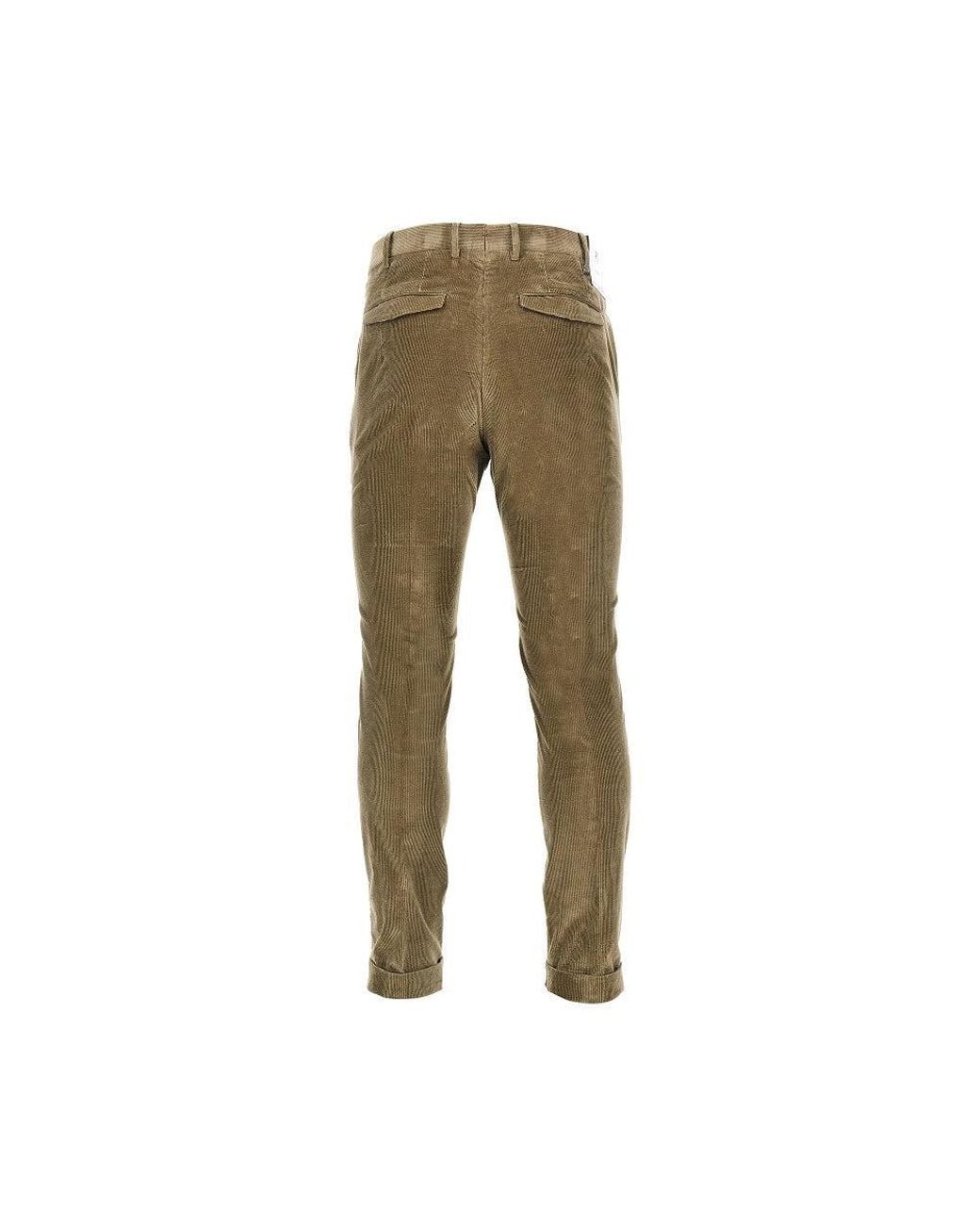 PT Torino Green 'Master Fit' Corduroy Pants for men