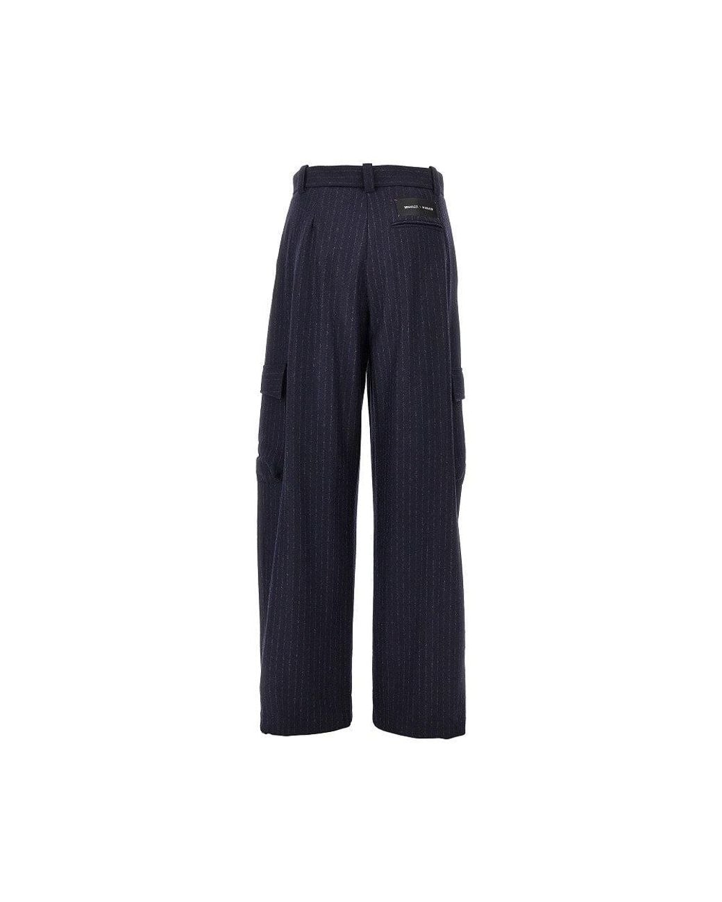 Pinko Blue Pinstriped Flannel Cargo Pants