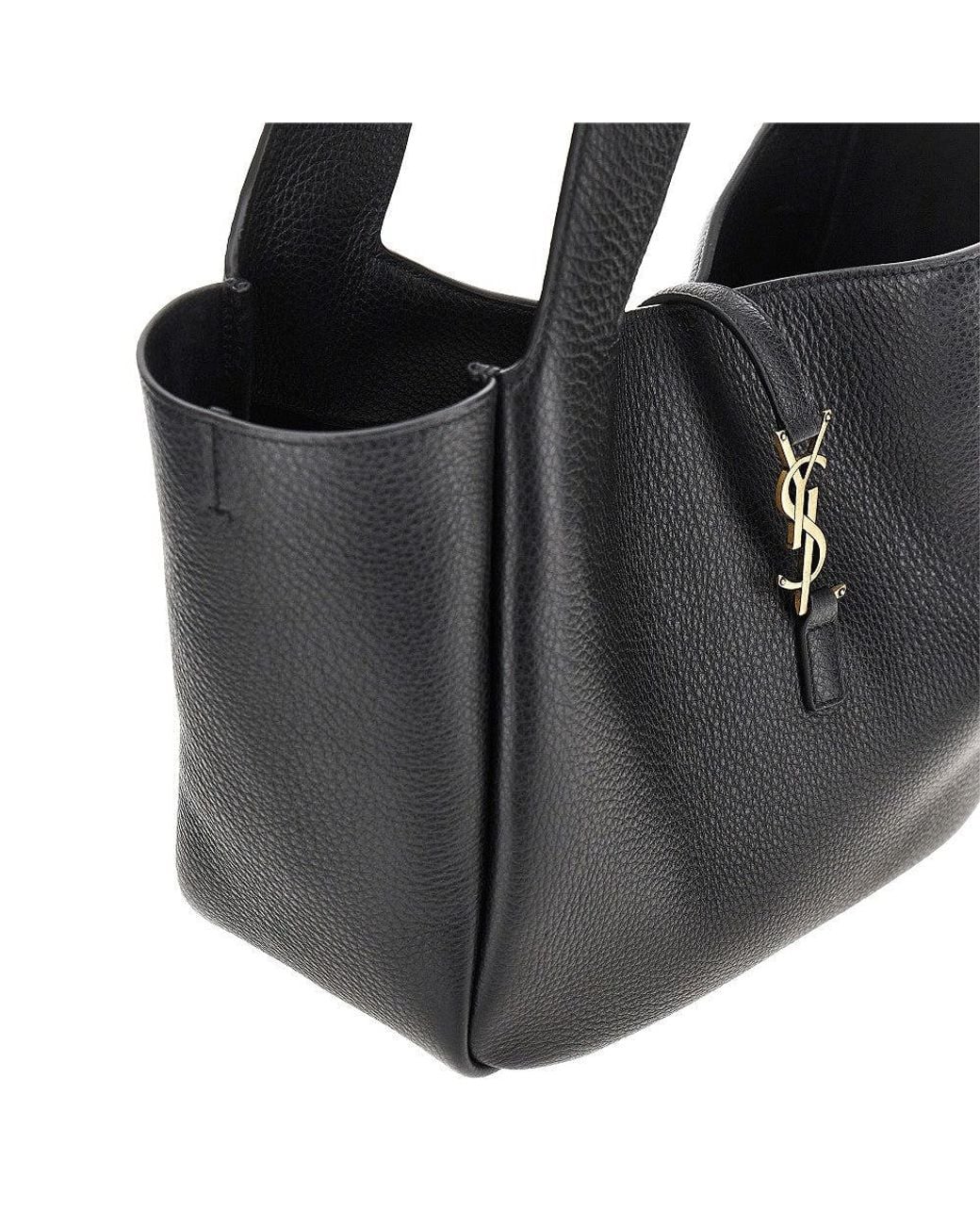 Saint Laurent Black Grained Leather Small 'Le 5 À 7' Bag