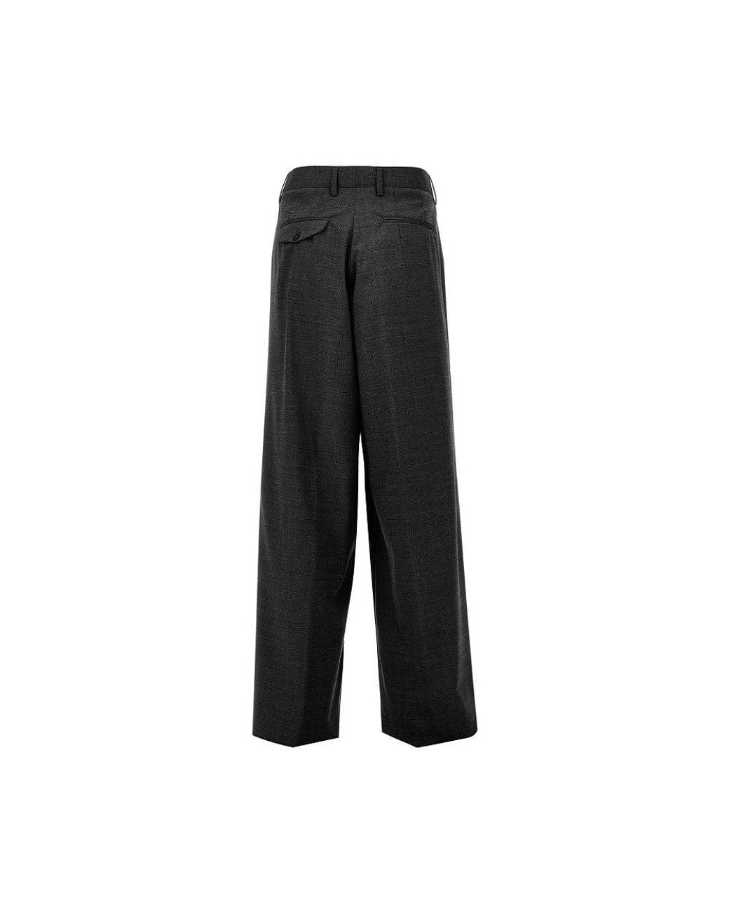 MARSĒM Black Wool-Blend Pants With Dart for men