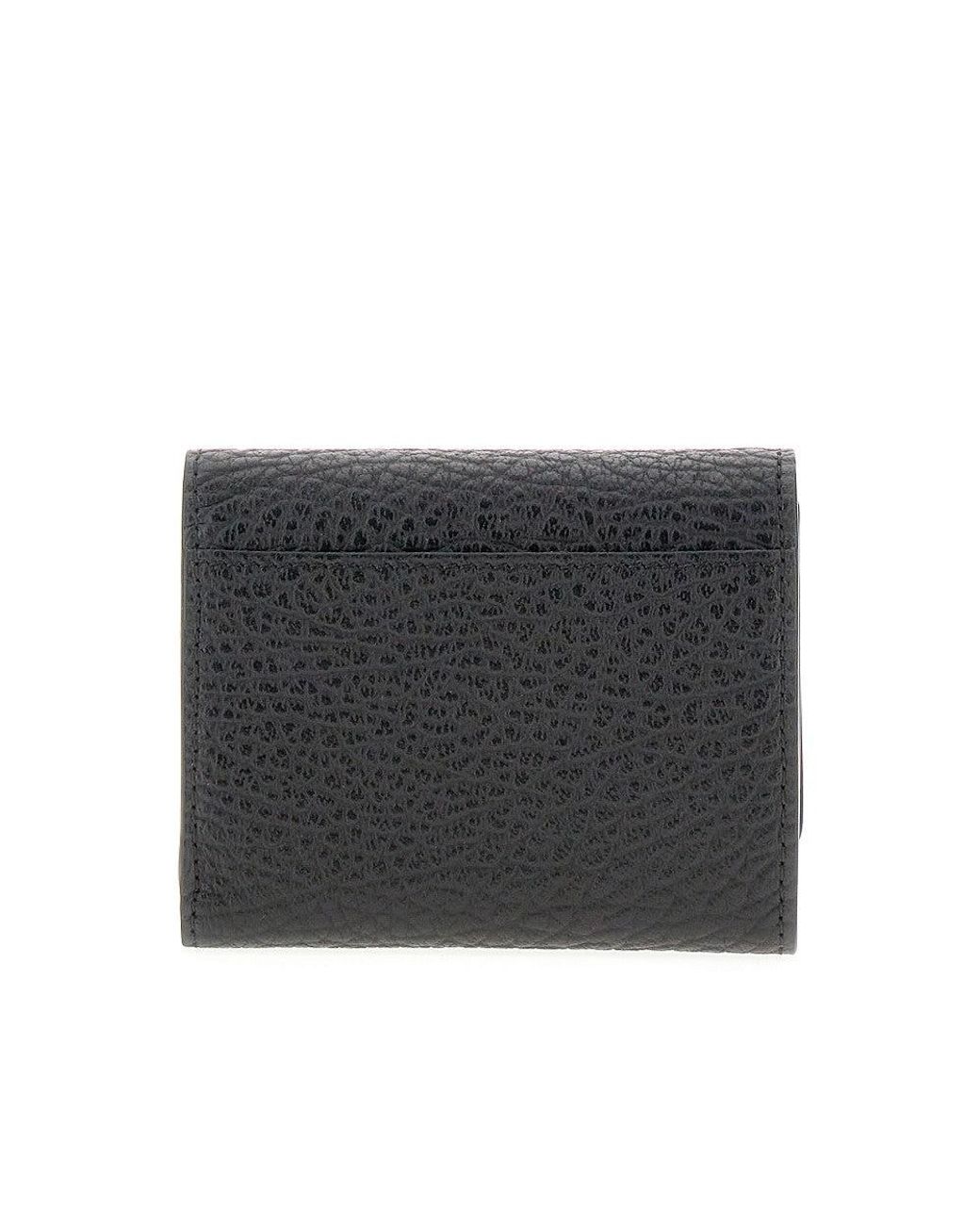 Maison Margiela Black 'Four Stitches' Grain Leather Wallet for men