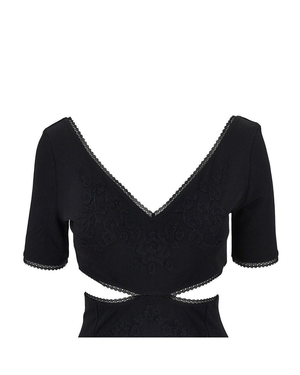 Rabanne Black Floral Embroidery Lingerie Long Dress