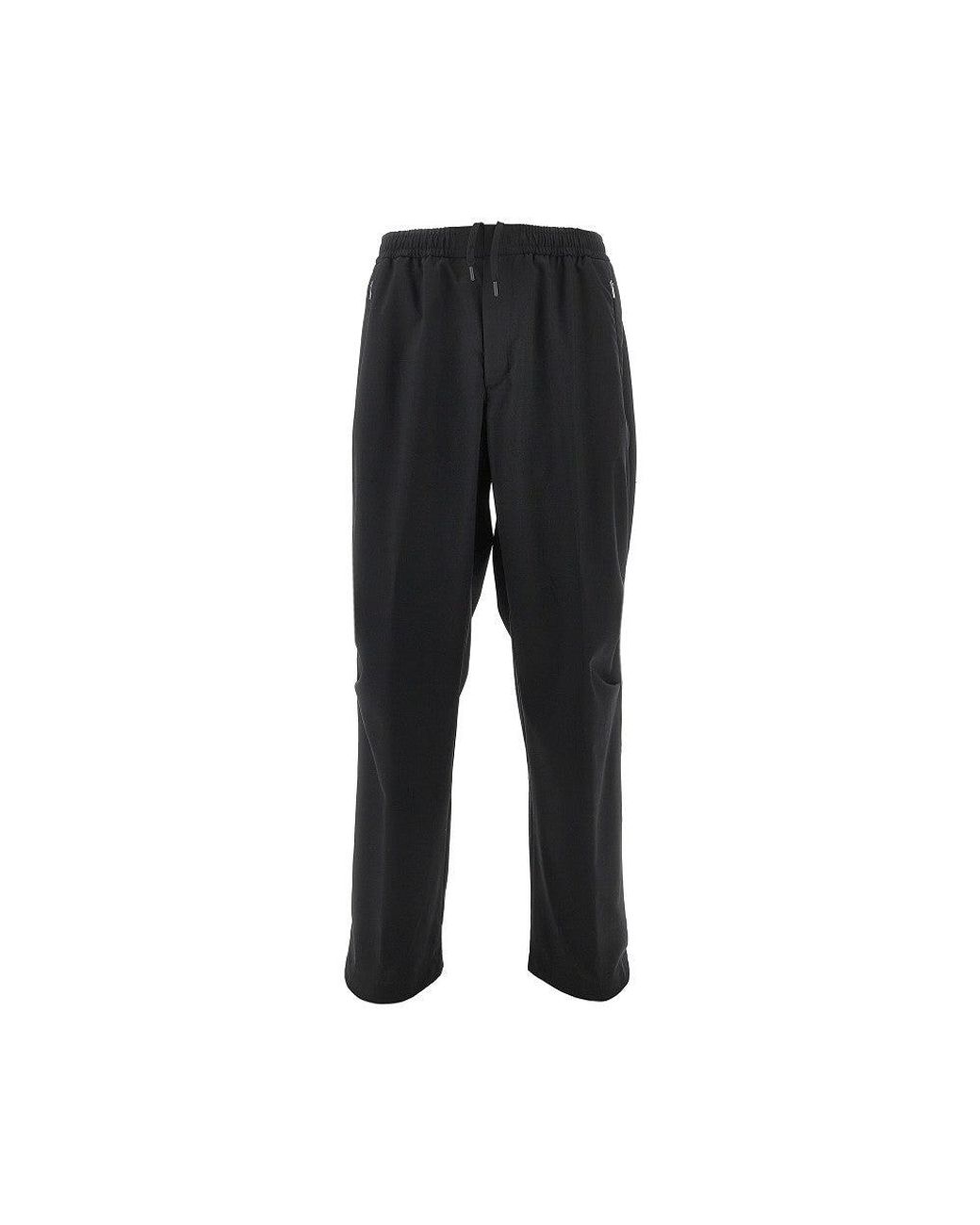 Herno Black Wool Touch Pants for men