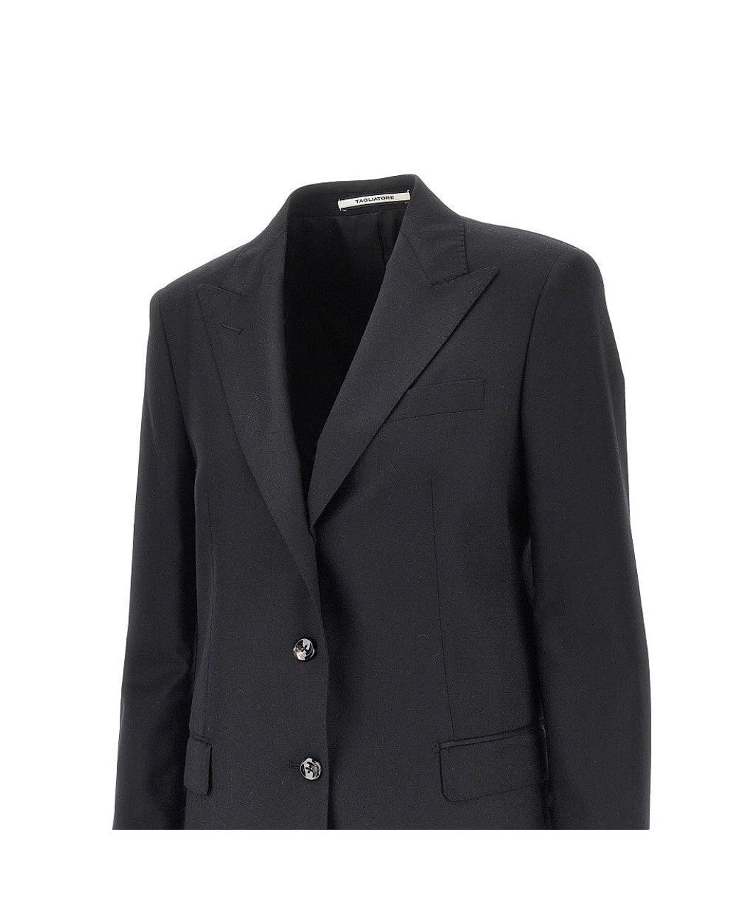 Tagliatore Black Wool And Silk 'Bertha' Single-Breasted Jacket
