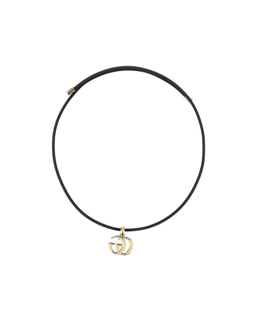 Gucci Metallic 'Gg Marmont' Magnetic Cord Necklace