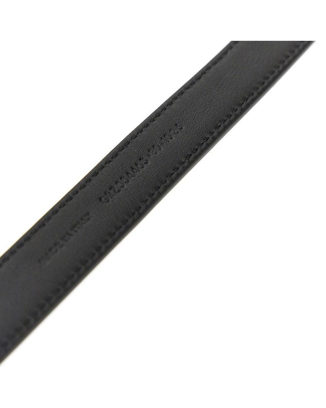 Saint Laurent Black Ysl Detail Leather Belt
