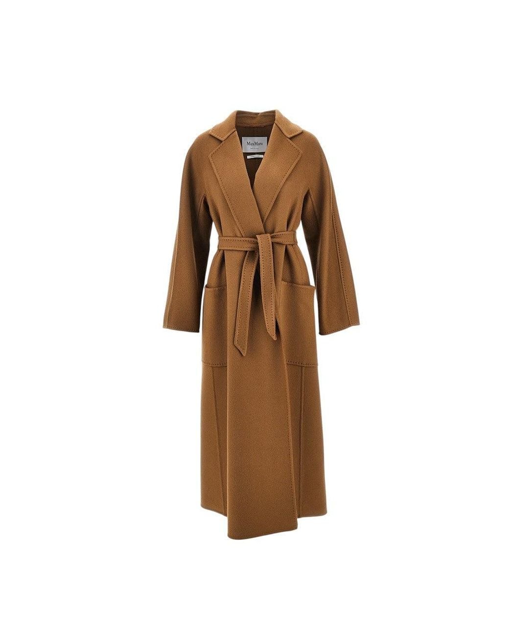 Max Mara Brown Oversized Cashmere Coat With Belt