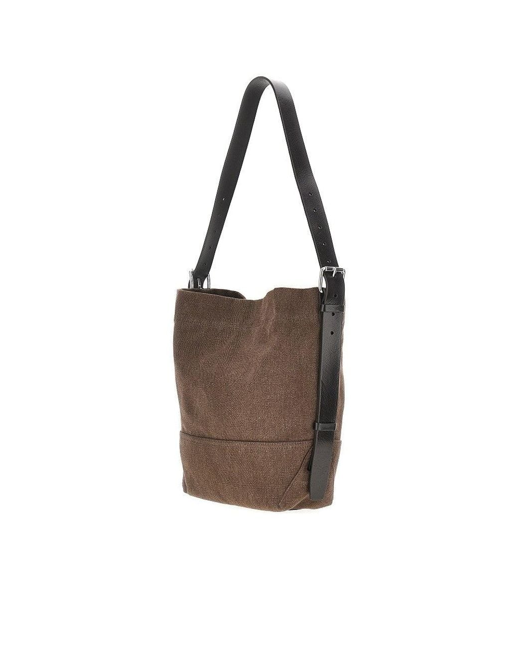 Lemaire Brown Small 'Belted' Canvas Tote Bag