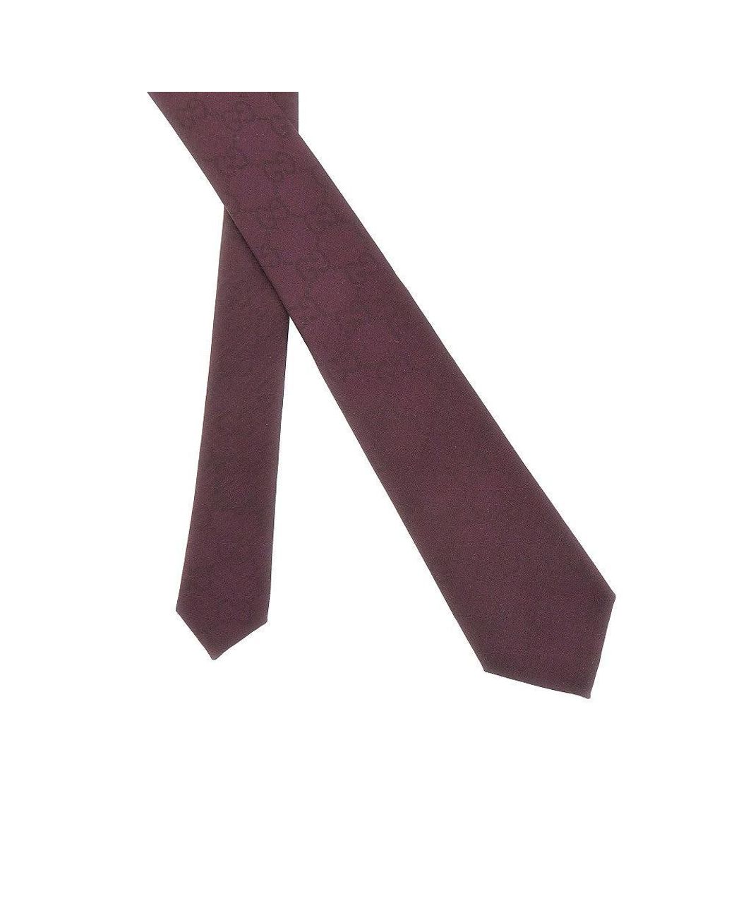 Gucci Purple Gg Cotton And Silk Necktie for men