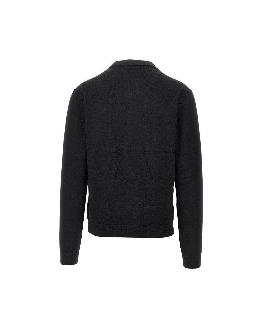 Cmmn Swdn Black 'Curtis' Wool Polo Shirt for men