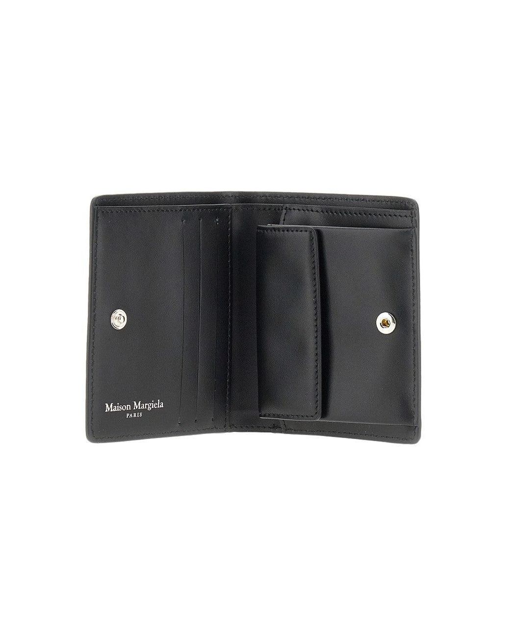 Maison Margiela Black 'Four Stitches' Leather Bi-Fold Wallet for men