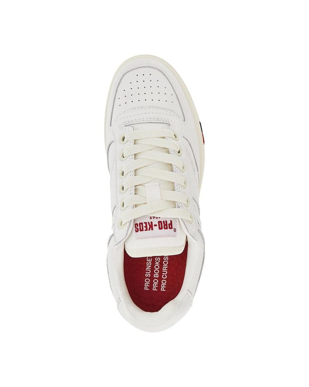 Pro Keds White 'Sky' Leather Sneakers