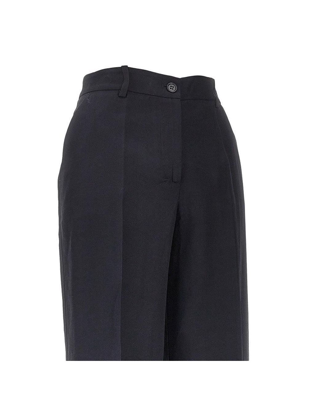 P.A.R.O.S.H. Blue P. A.R. O.S. H. Linen-Blend Straight Leg Pants