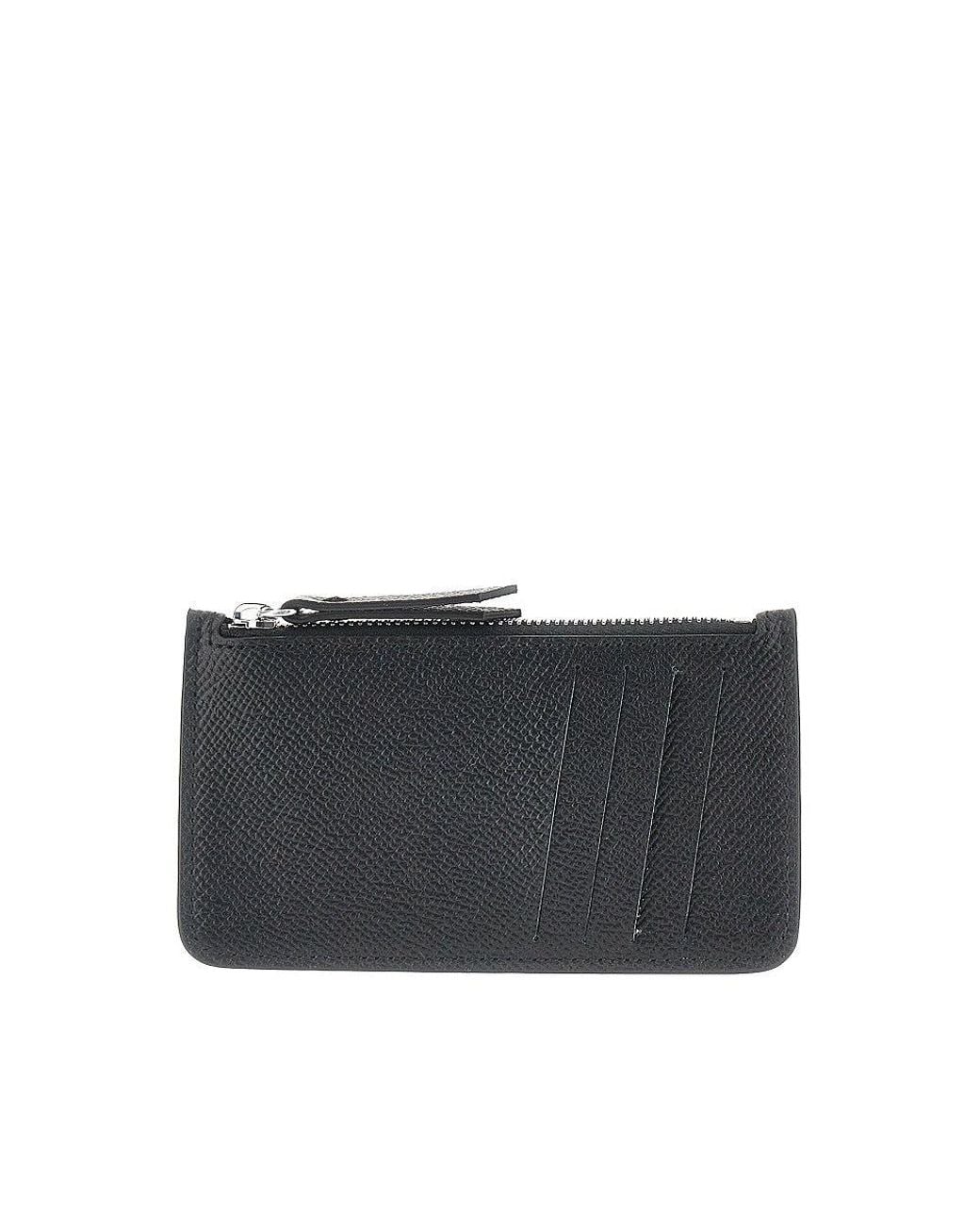 Maison Margiela Blue 'Four Stitches' Leather Coin-Holder Pouch