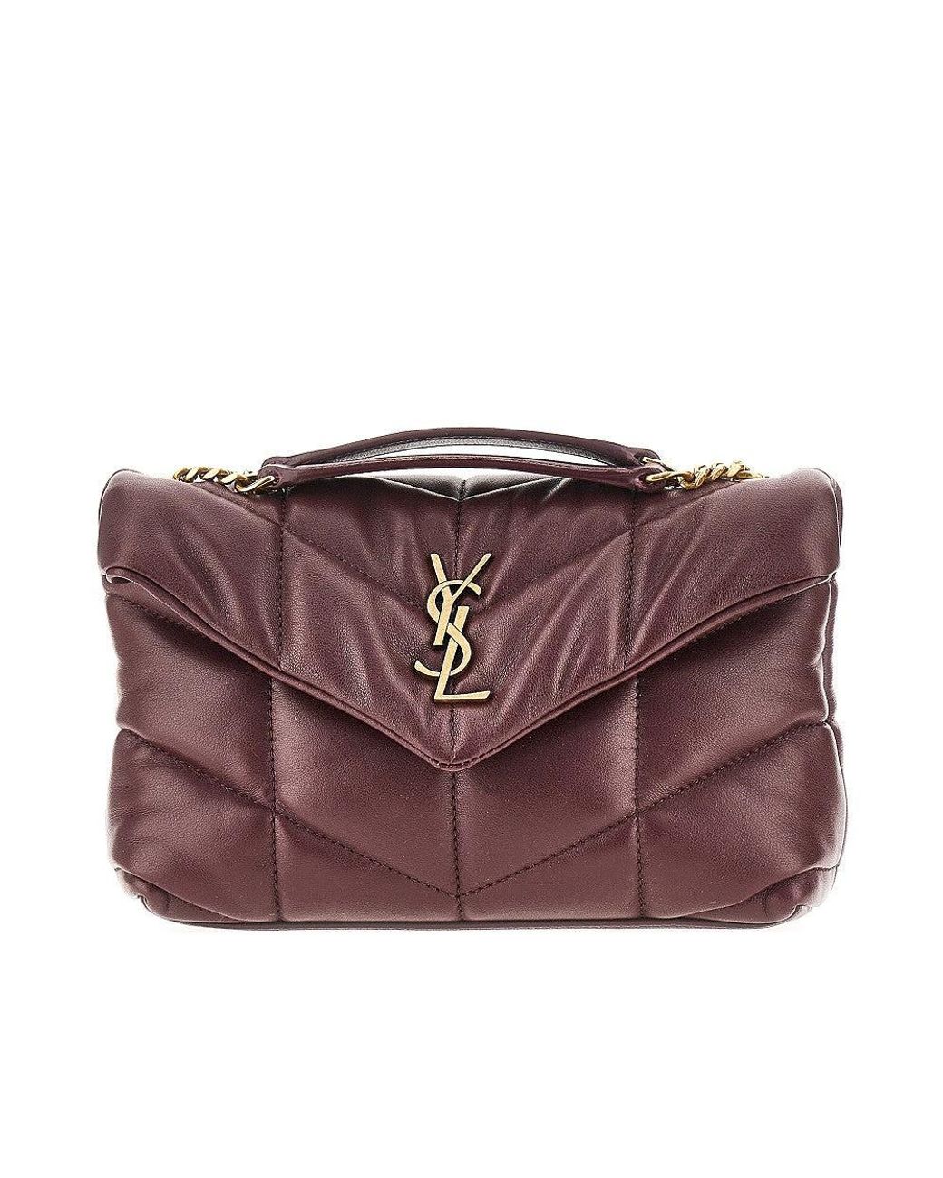 Saint Laurent Purple Quilted Nappa Leather Toy 'Puffer' Bag