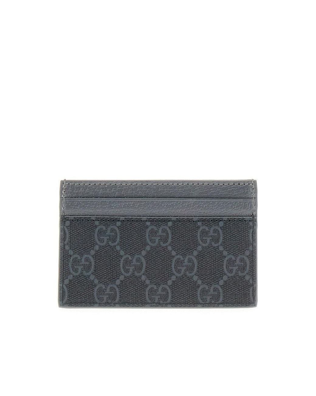 Gucci Gray Cardholder With Lacquered Gg Detail for men