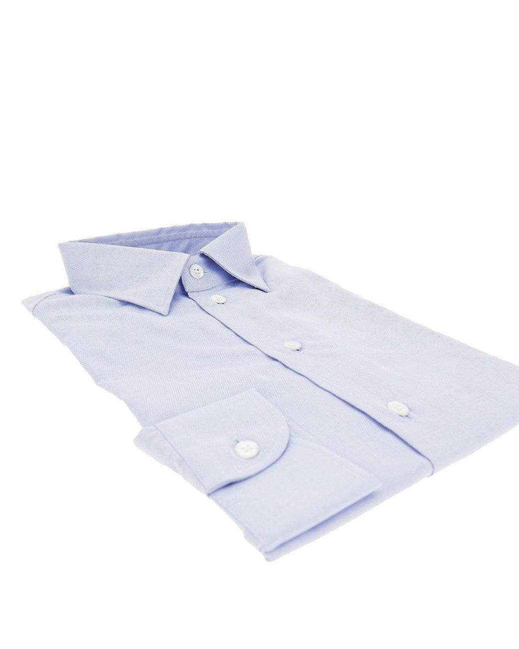 Emporio Armani Blue Micro-Textured Cotton Shirt for men