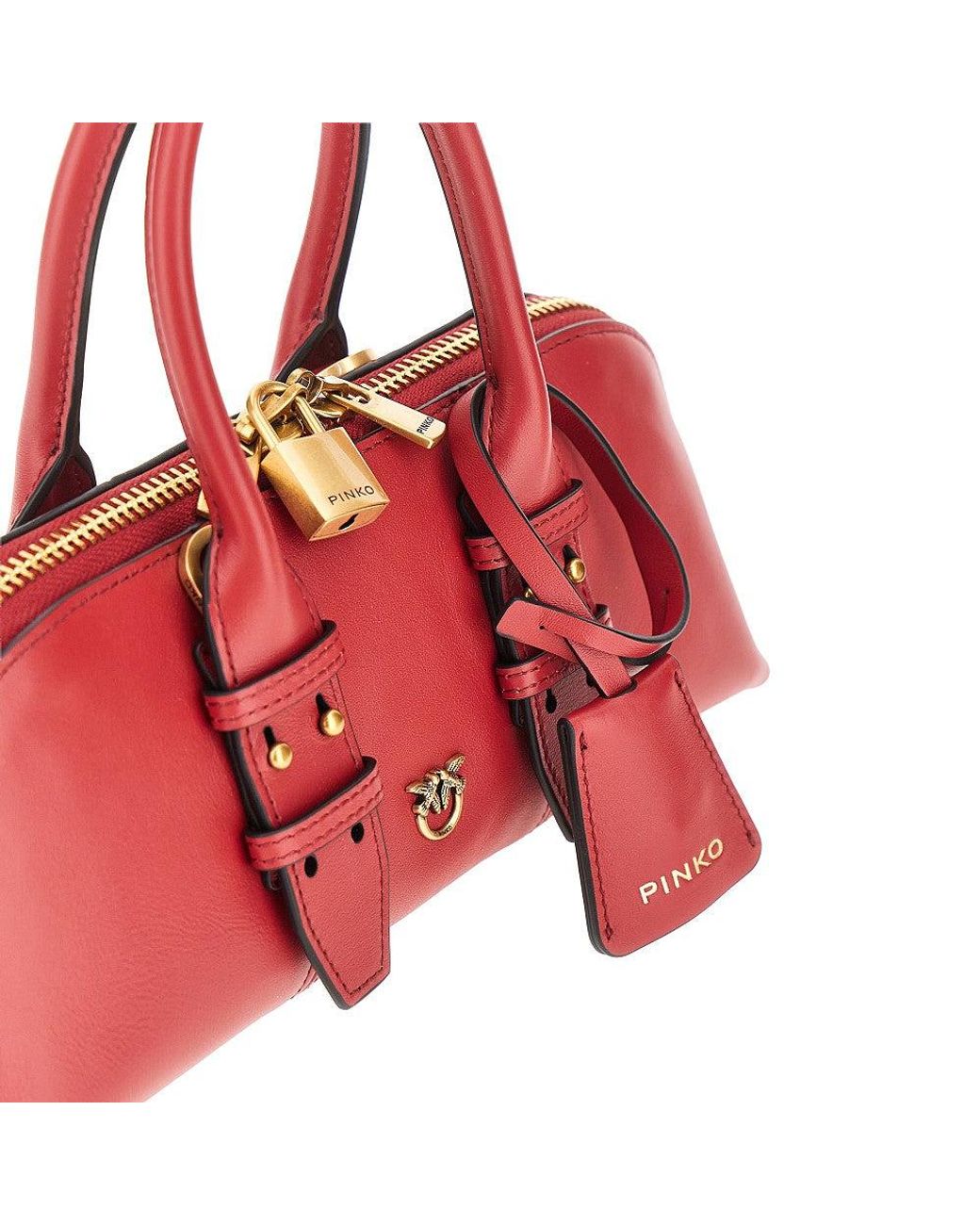 Pinko Red Leather Small 'Escape Bag' Bag
