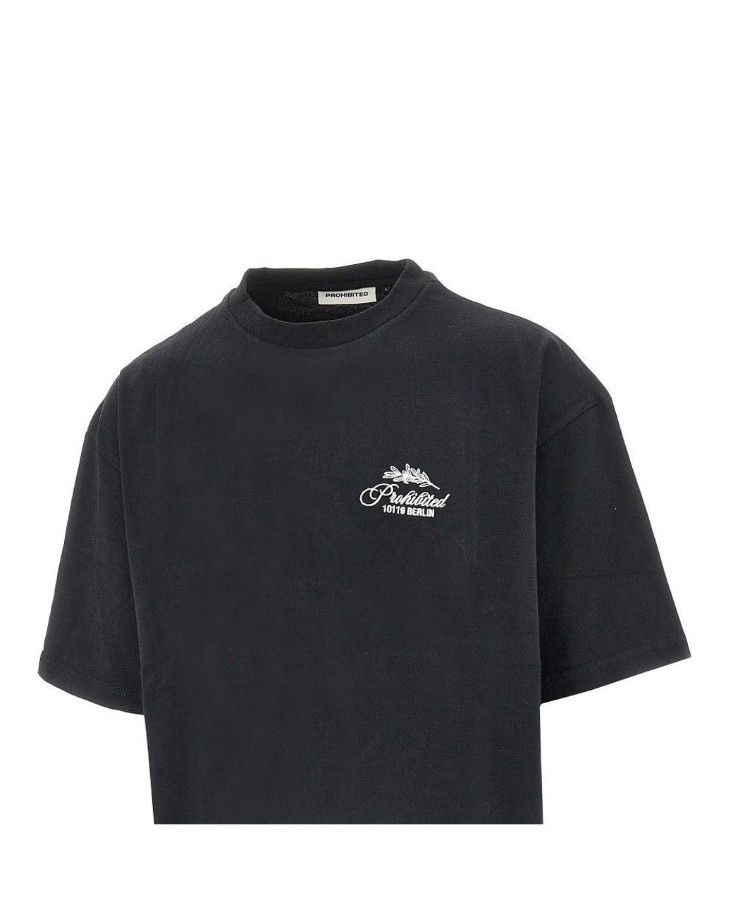 Prohibited Black 'Pb Leaf' Embroidered T-Shirt for men