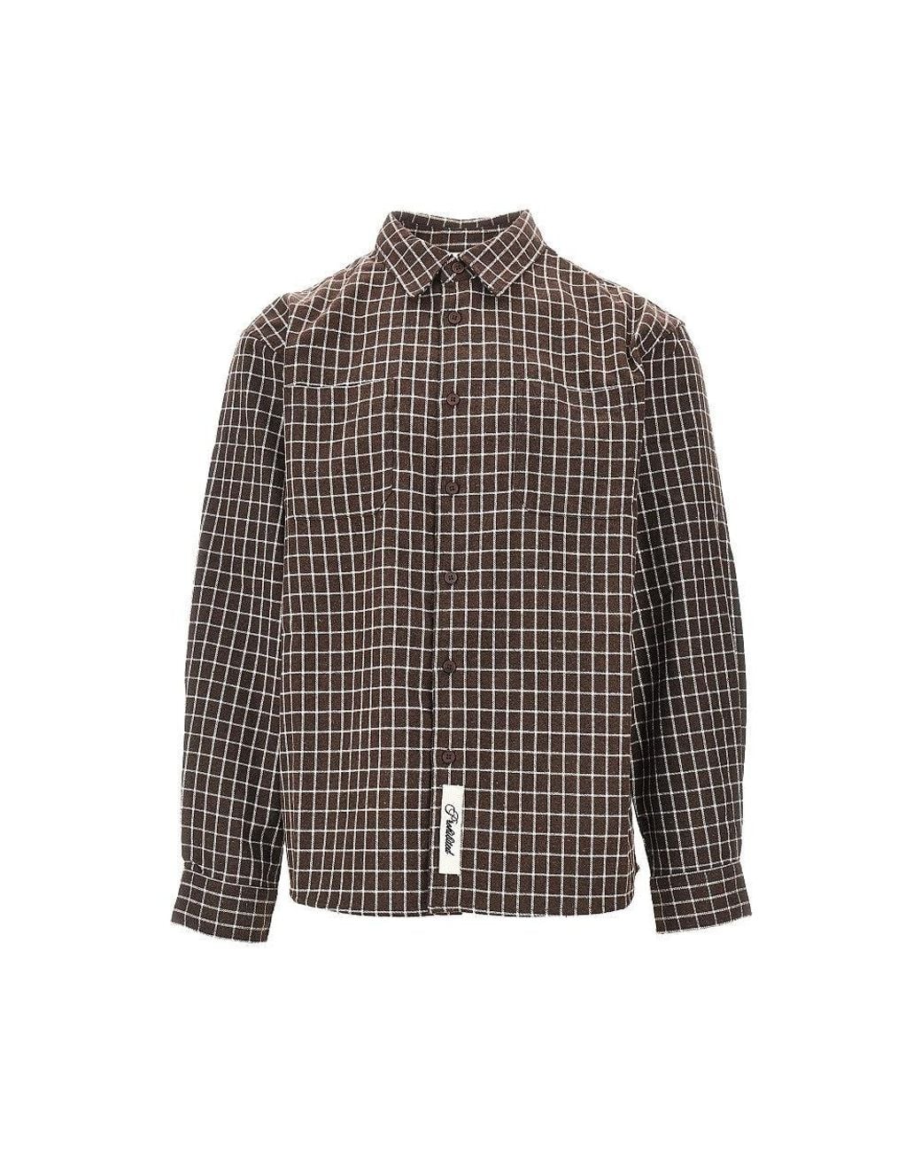 Prohibited Brown Check Flannel Shirt for men