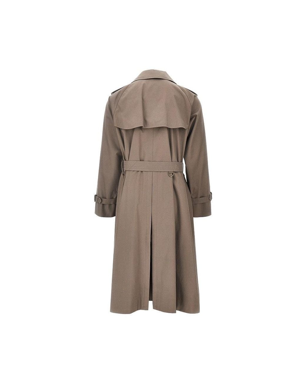 Caruso Brown Cotton Double-Breasted Long Trench-Coat for men