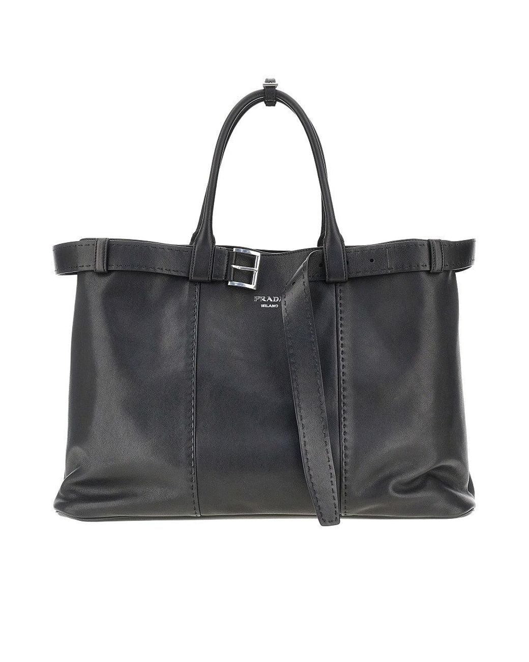 Prada Black Buckle' Antique Nappa Leather Bag for men