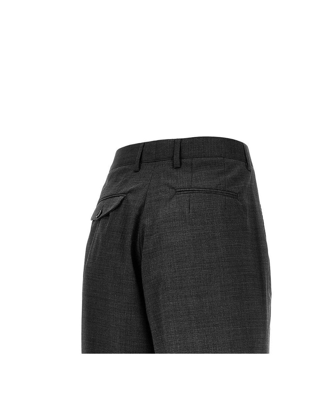 MARSĒM Black Wool-Blend Pants With Dart for men