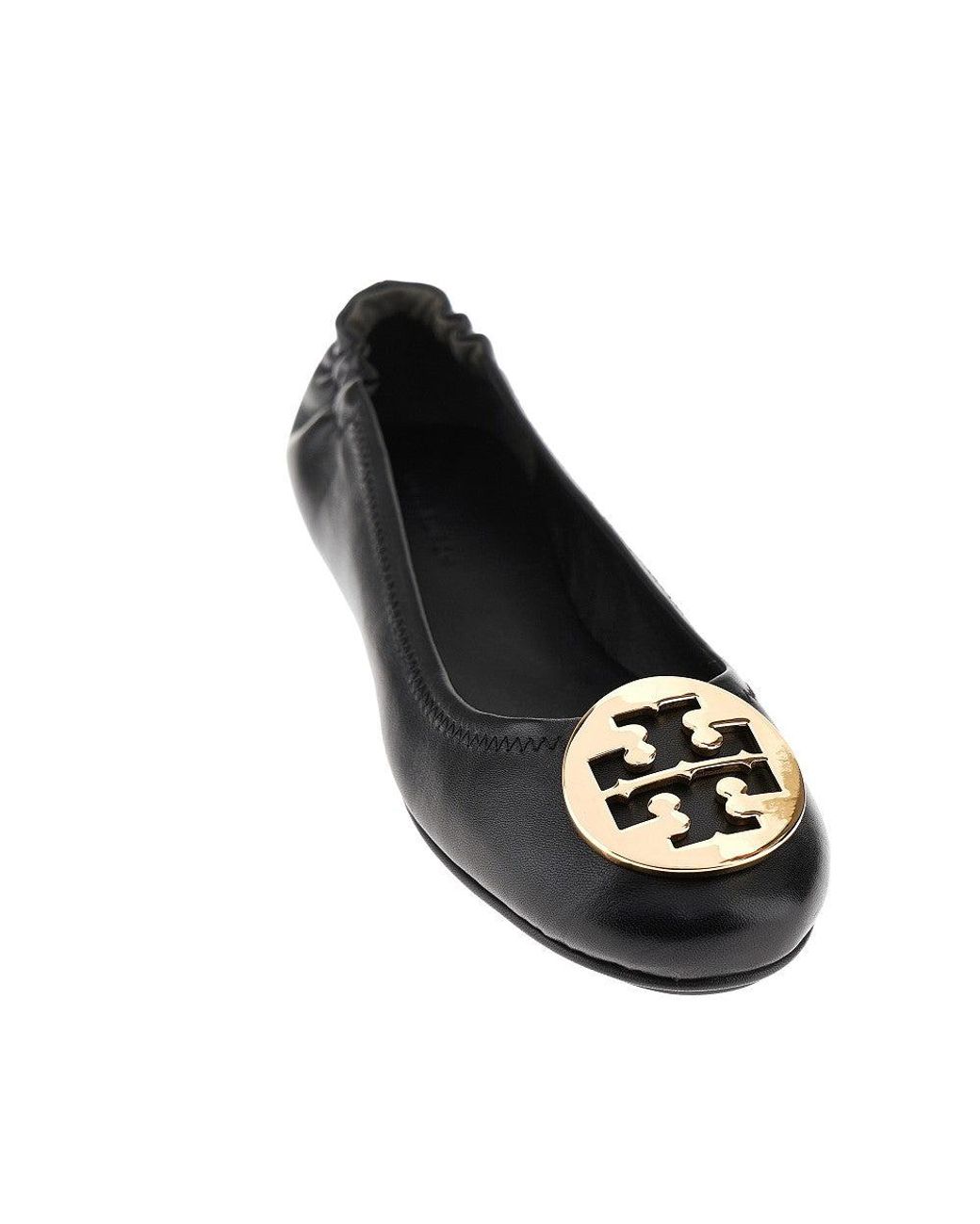 Tory Burch Black 'Minnie' Nappa Leather Ballet Flats