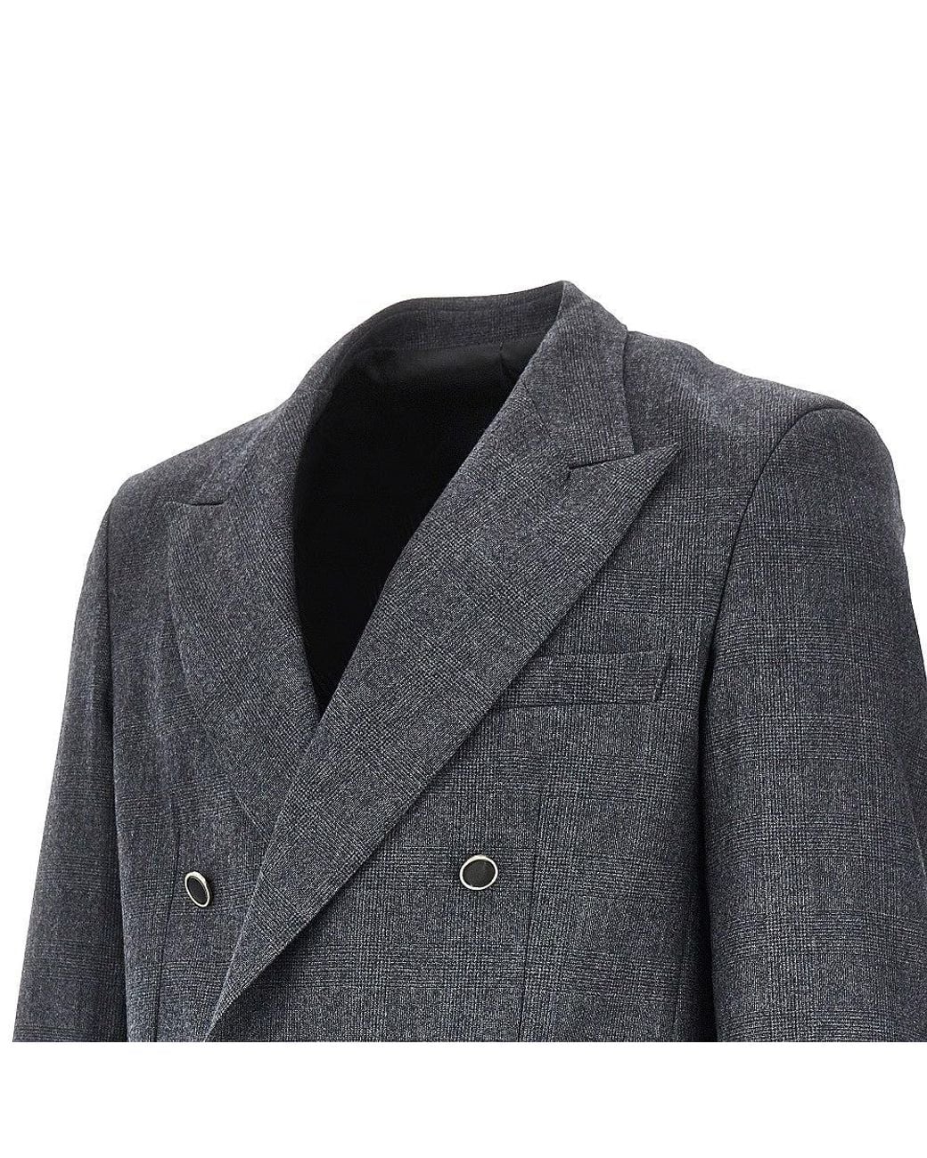 MARSĒM Black Prince Of Wales Wool-Blend Jacket for men