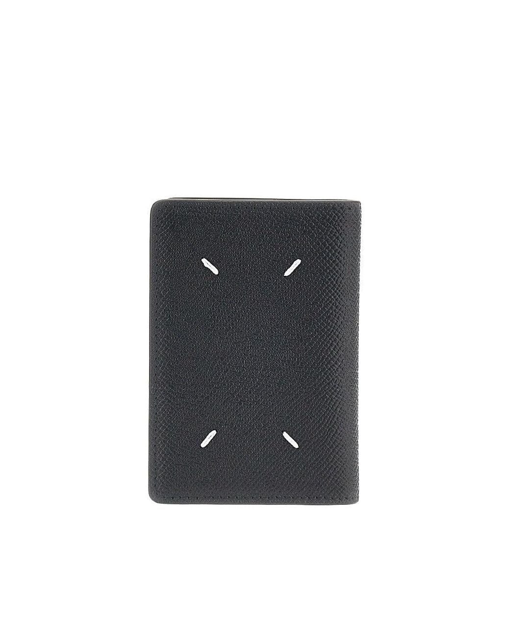 Maison Margiela Black 'Four Stitches' Bi-Fold Cardholder