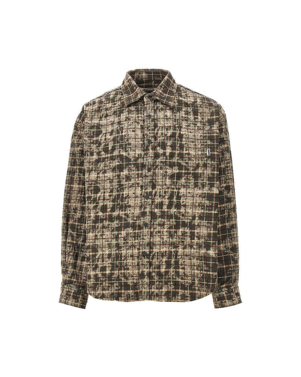 Woodbird Green 'Wbjong Wash' Check Cotton Shirt for men