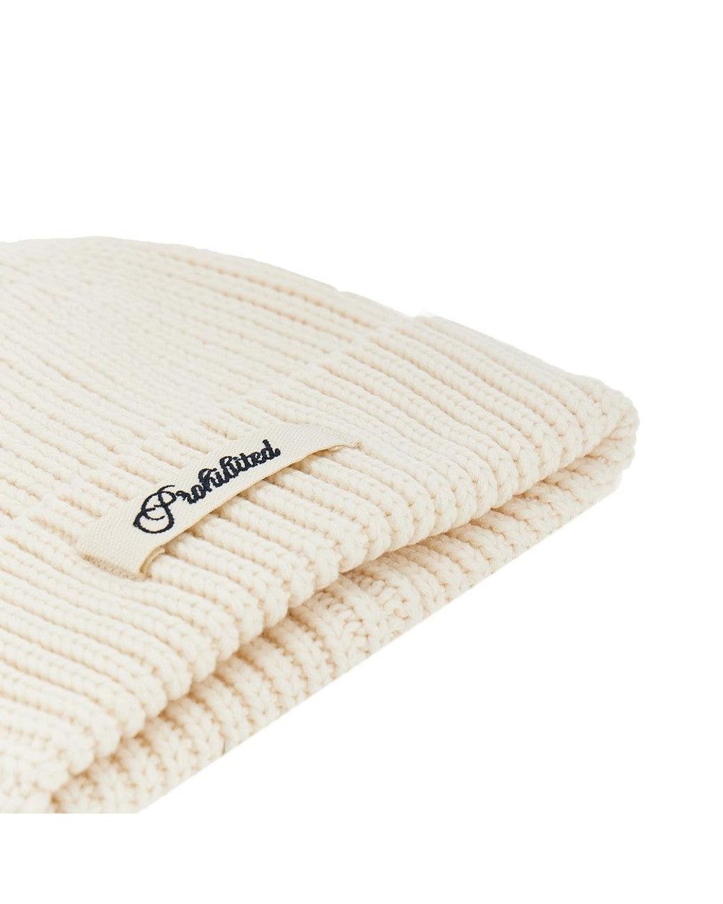 Prohibited Natural 'Echo' Cotton-Blend Beanie Hat for men