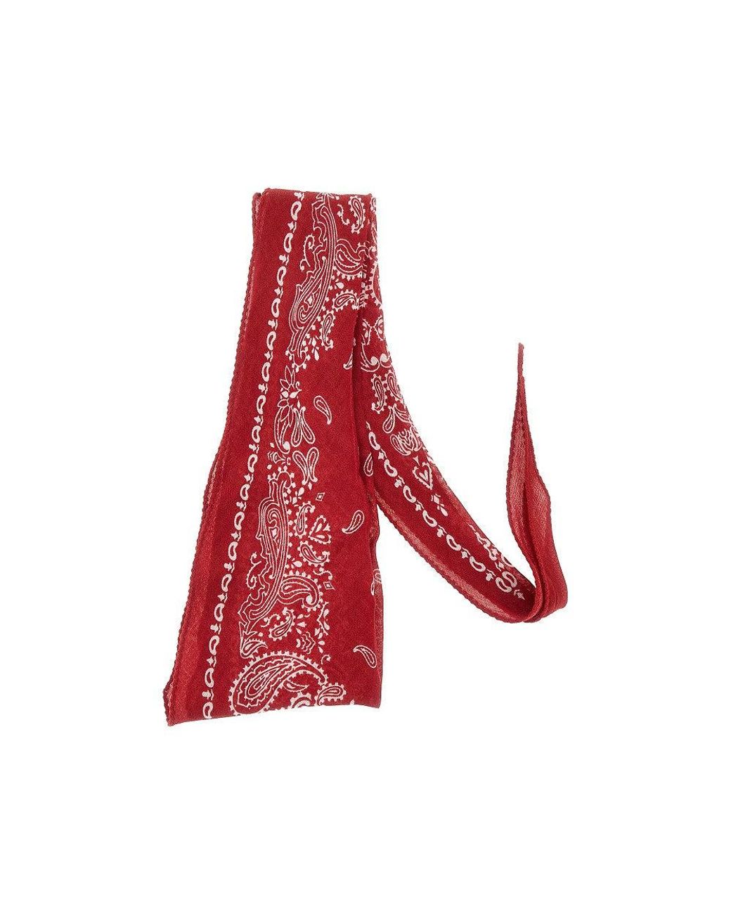 Destin Red Cashmere-Blend Scarf With Bandana Motif for men