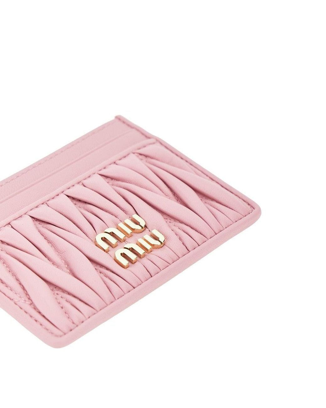 Miu Miu Pink Matelassé Nappa Leather Cardholder