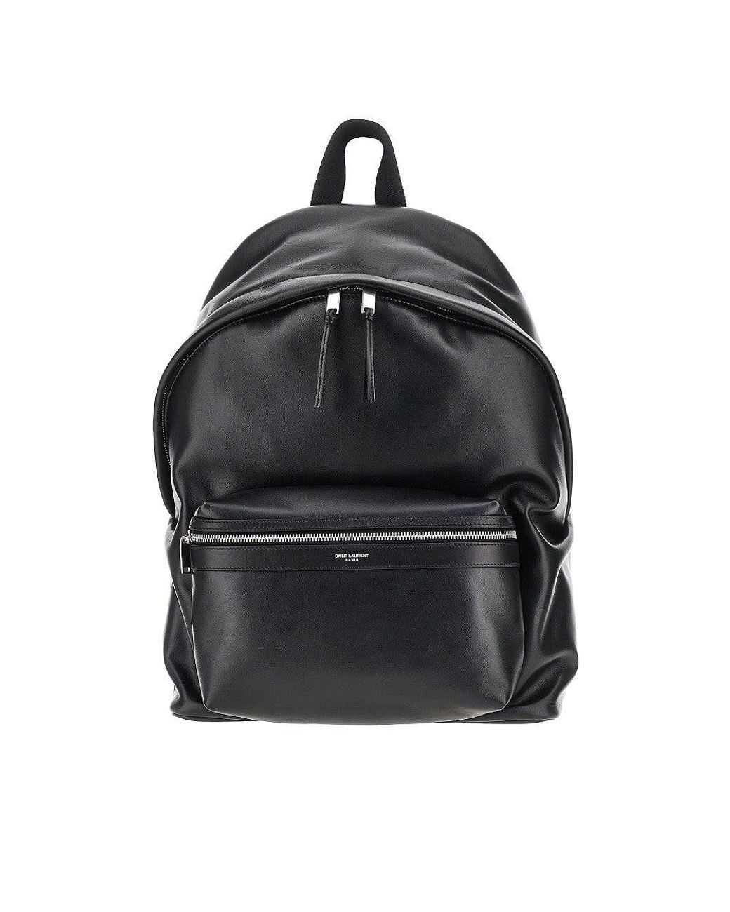 Saint Laurent Black 'City' Leather Backpack for men
