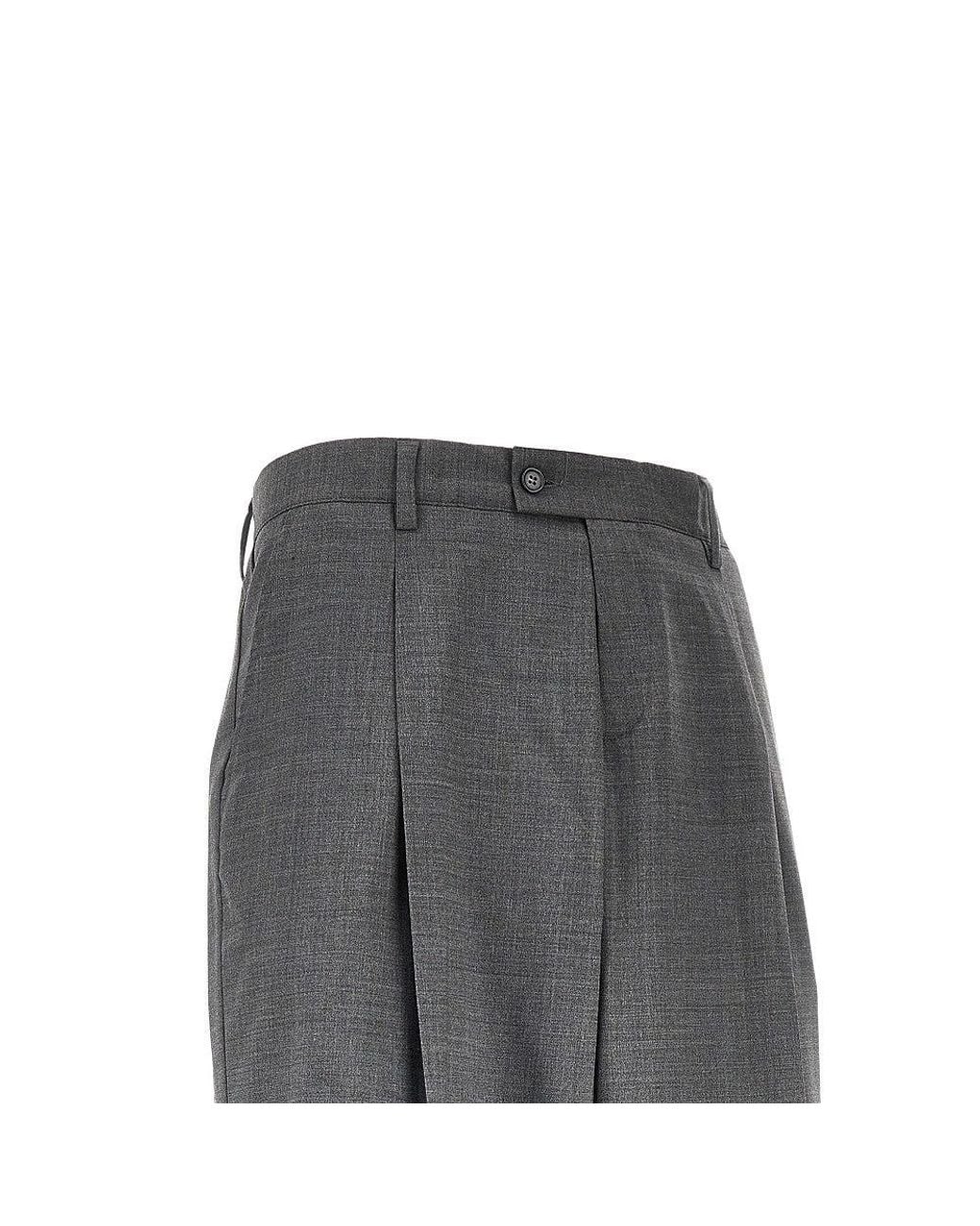 MARSĒM Gray Wool-Blend Pants With Dart for men