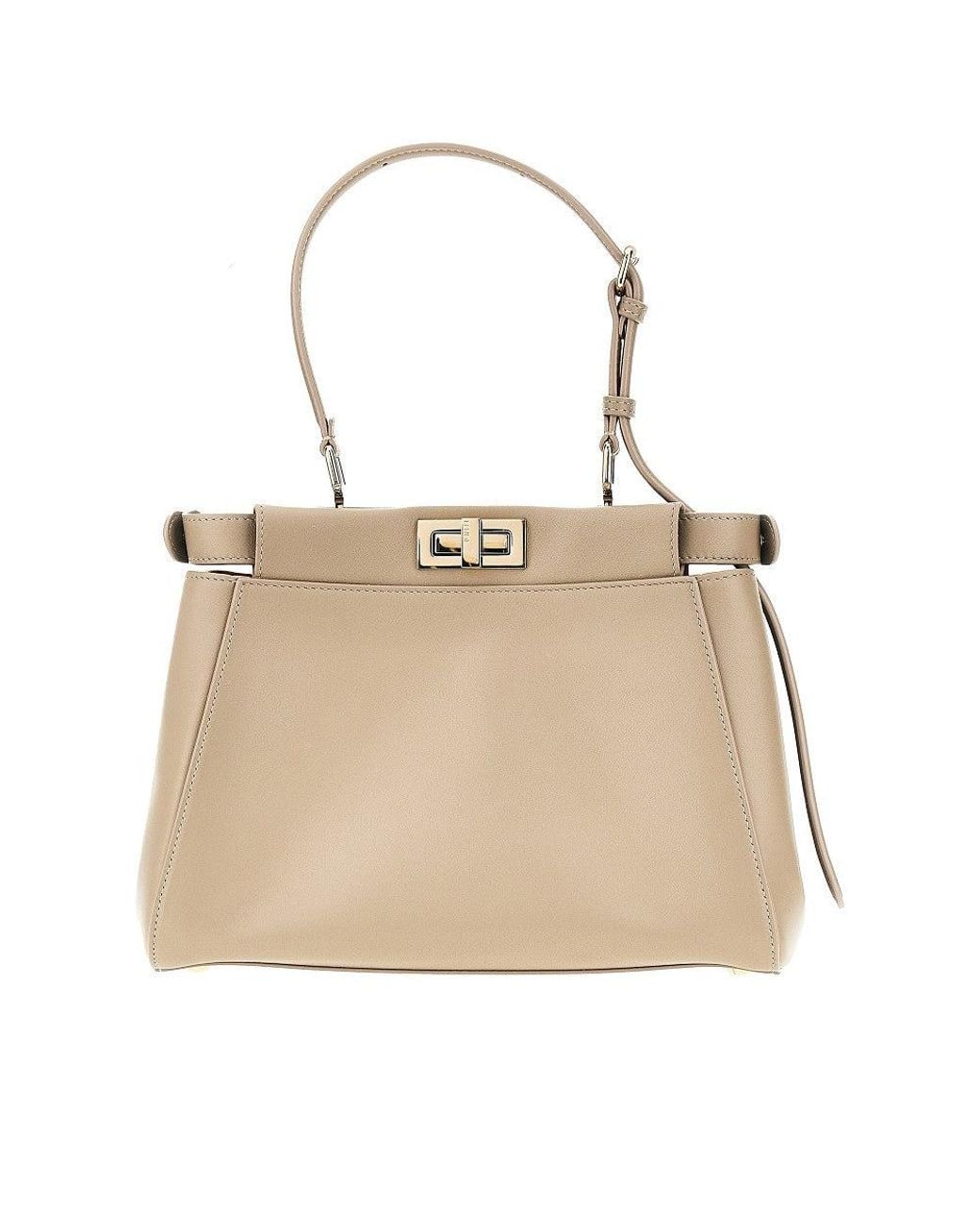 Fendi Natural Leather Small 'My Peekaboo' Bag