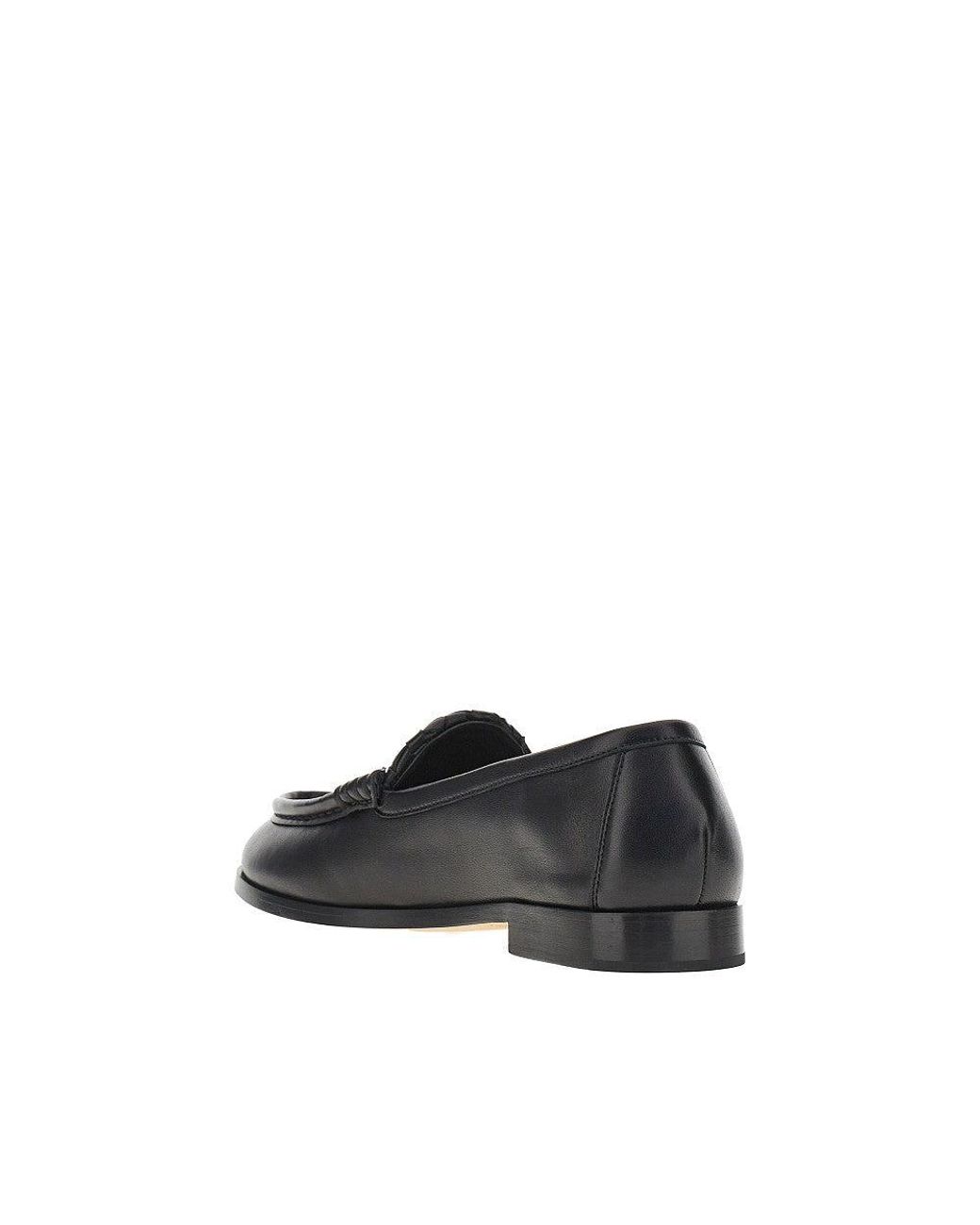 Bottega Veneta Black 'Silenzio' Nappa Leather Loafers