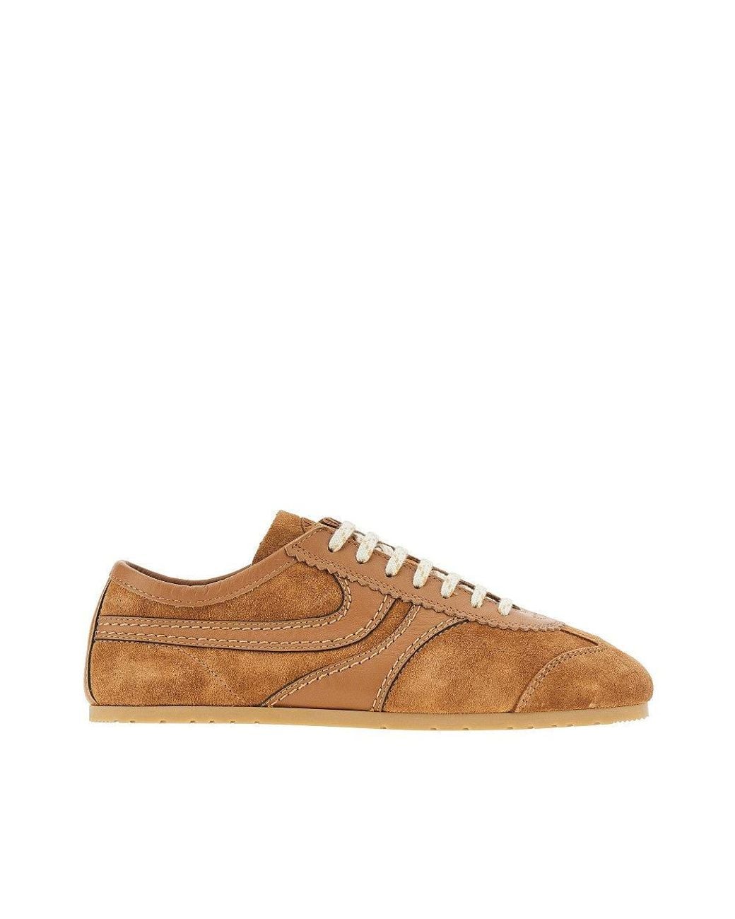 Dries Van Noten Brown Suede Leather Sneakers