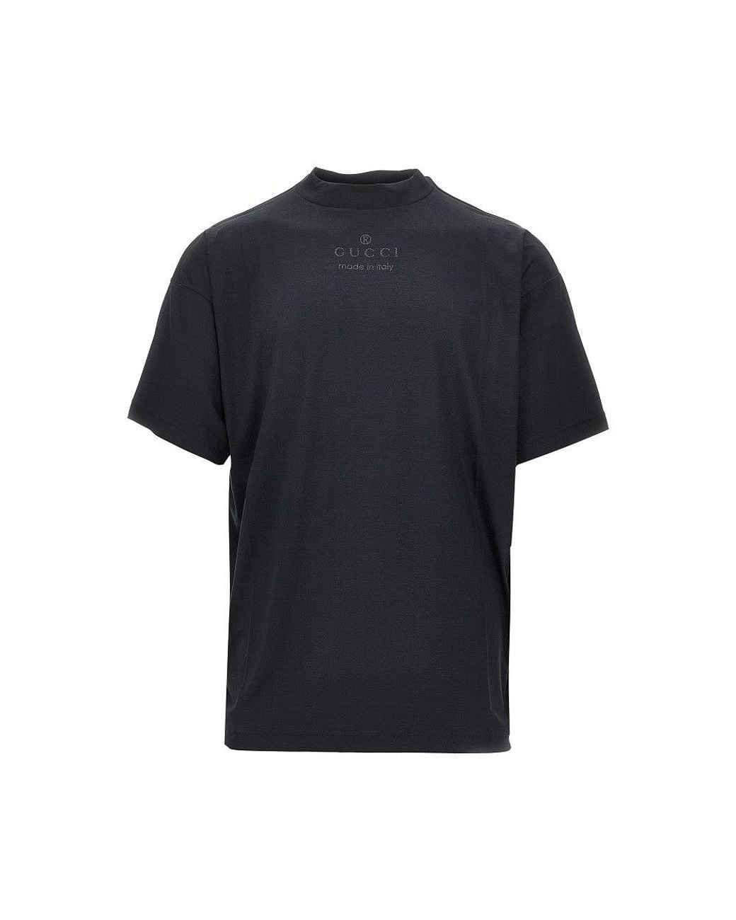Gucci Black Glittered Logo Modal Jersey T-Shirt for men