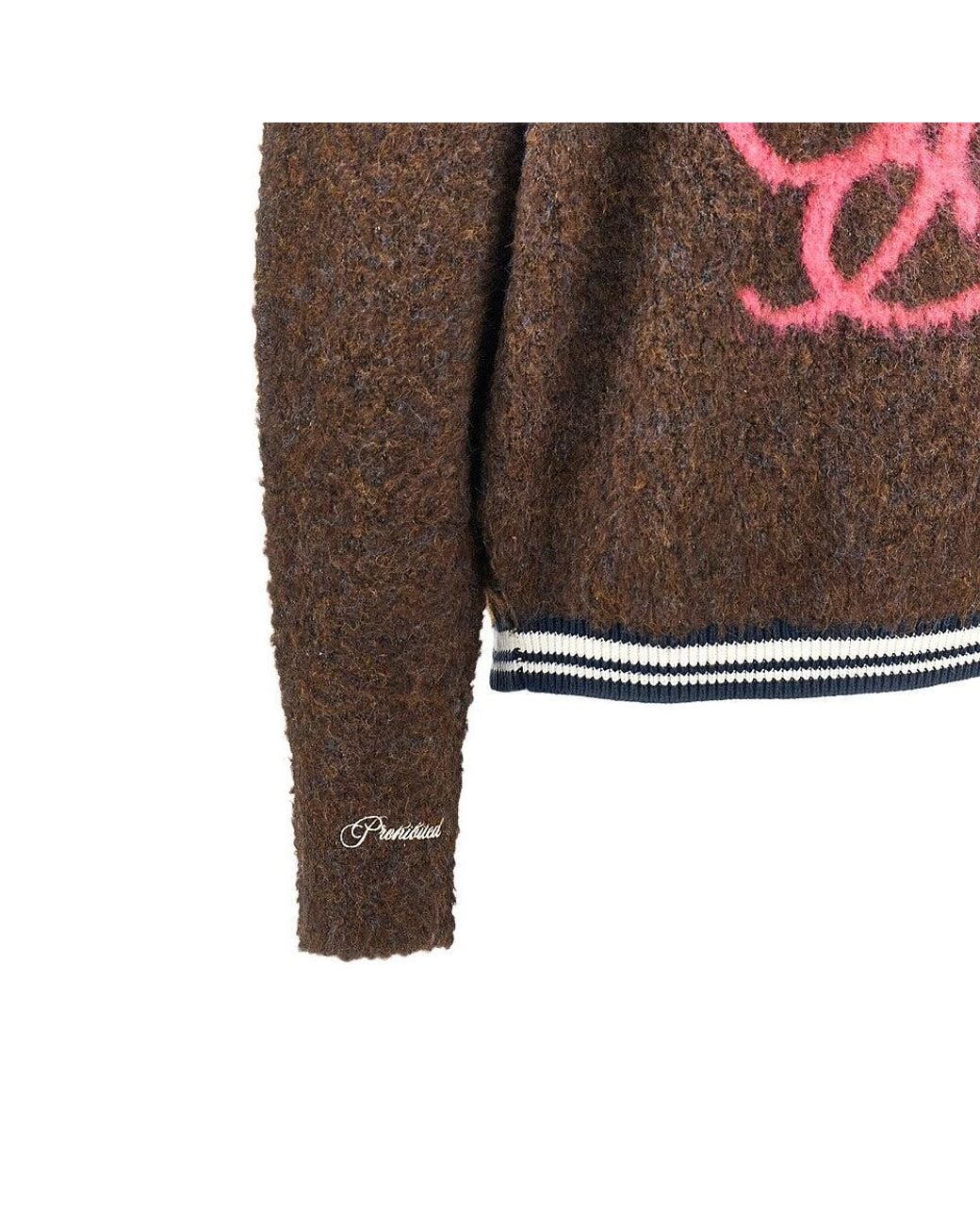 Prohibited Red Fuzzy Knit Sweater for men