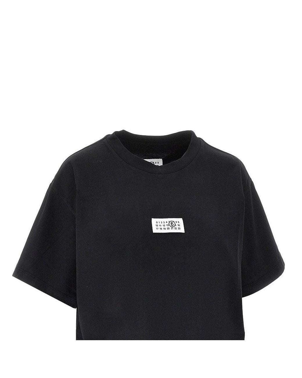 MM6 by Maison Margiela Black Numeric Logo Label T-Shirt