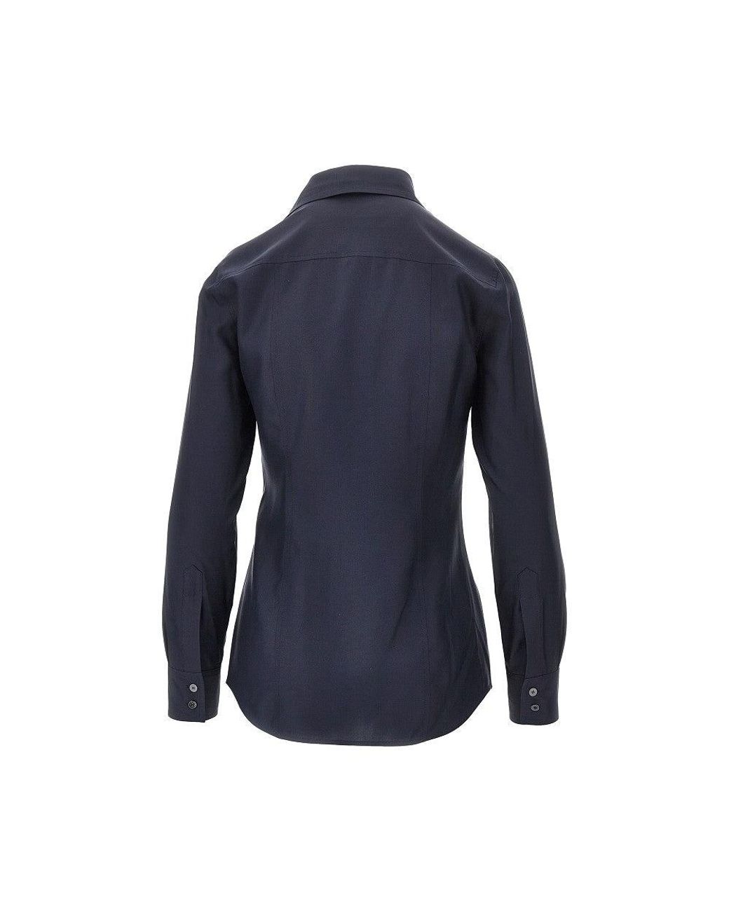 Gucci Blue Silk Poplin Shirt