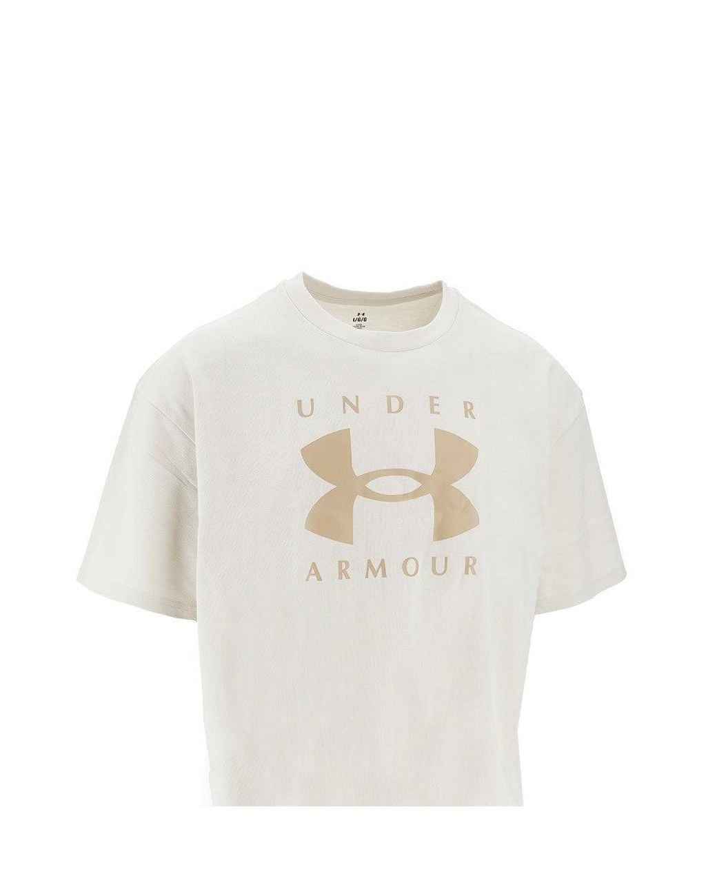 Under Armour White Loose Fit T-Shirt With Logo Print for men