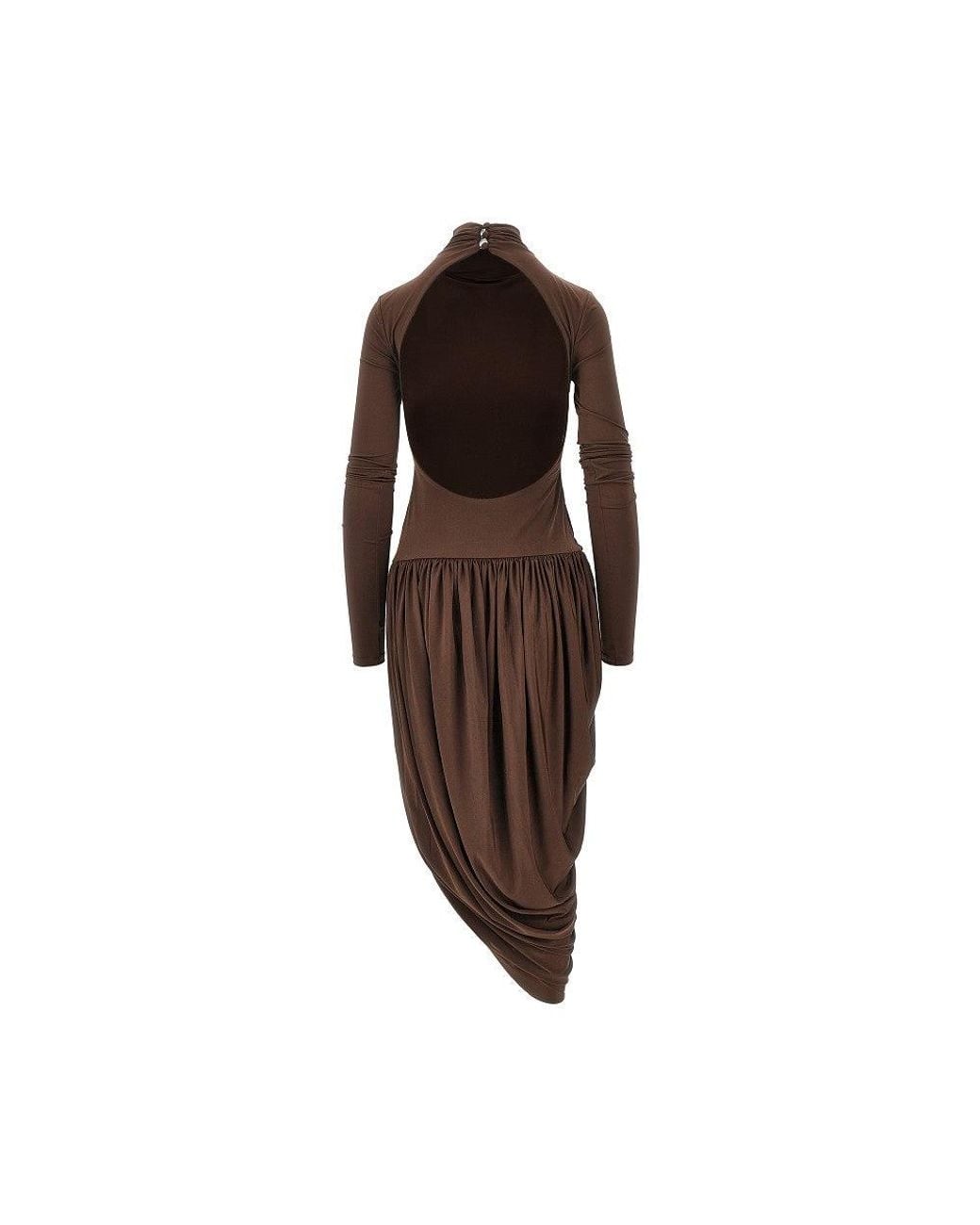 ANDAMANE Brown 'Vesna' Jersey Midi Dress
