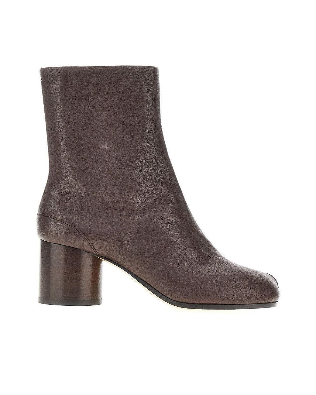 Maison Margiela Brown 'Tabi' Leather Ankle Boots