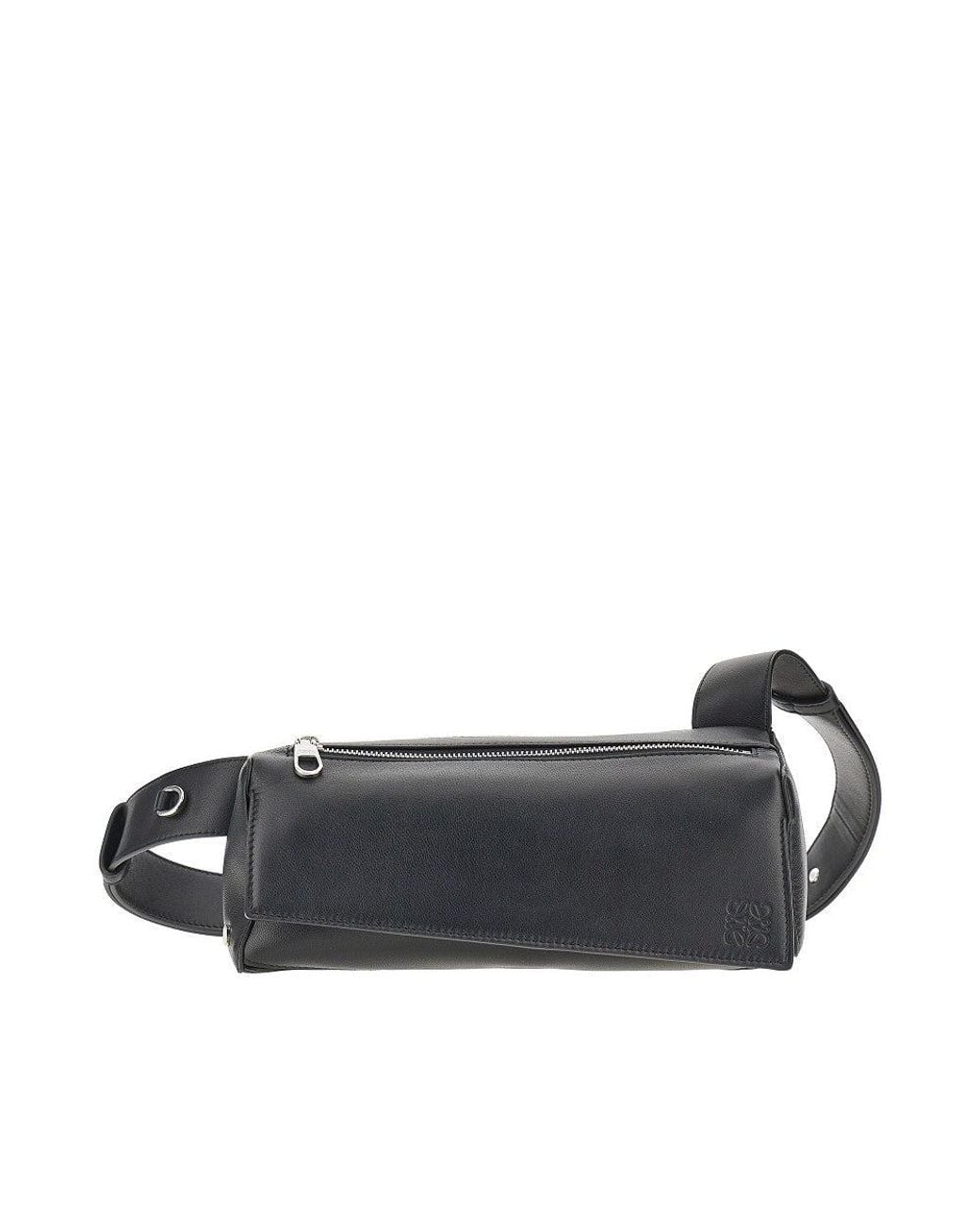 Loewe Black Nappa Leather 'Featherlight Puzzle' Slingbag for men