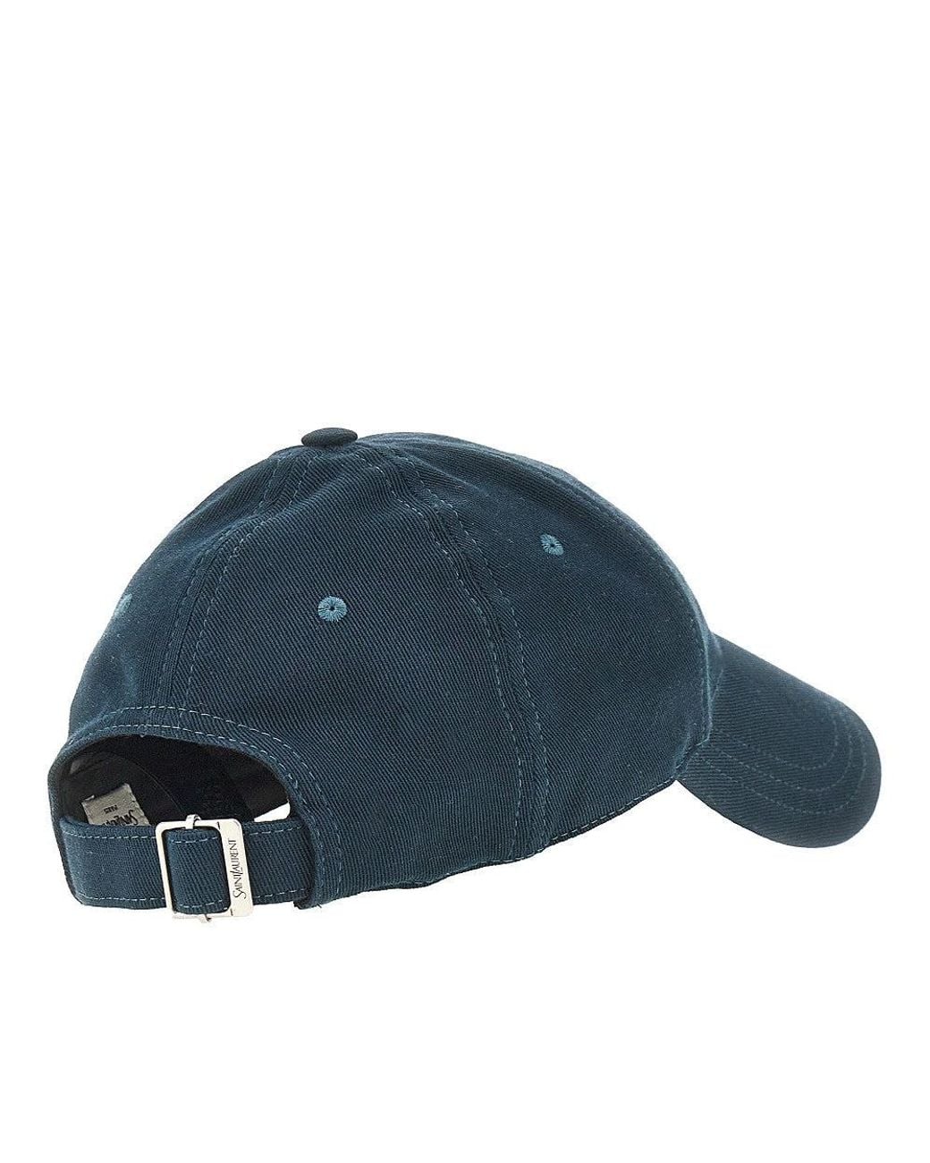 Saint Laurent Blue 'Y' Patch Baseball Cap for men