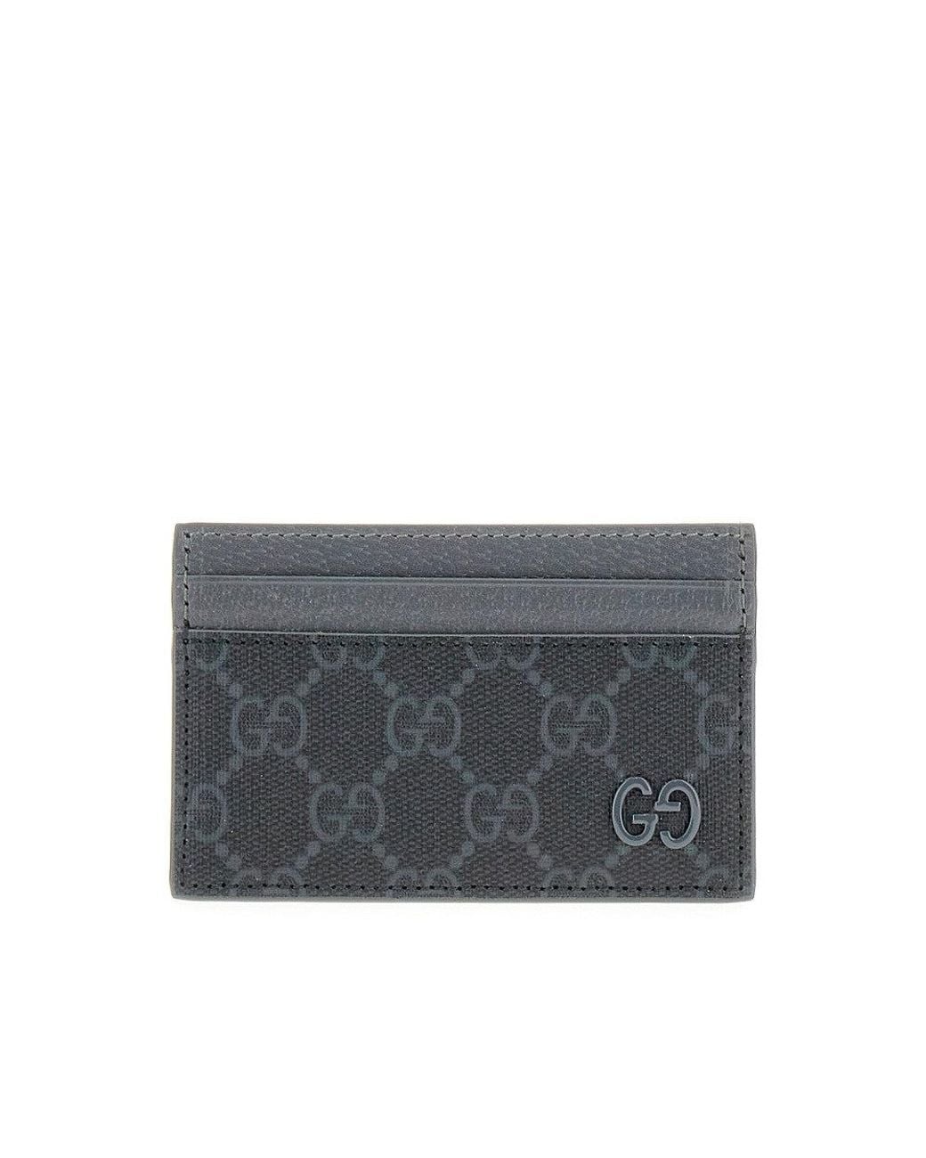 Gucci Gray Cardholder With Lacquered Gg Detail for men